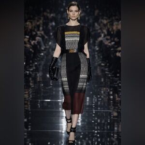 NWT BCBGMAXAZRIA Runway “Caterina” Color-Block Silk Dress – Size XXS